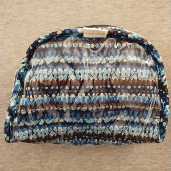 Vera Bradley Blue Floral Small Cosmetic Bag - Picture 12 of 15